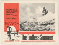 4y0546 ENDLESS SUMMER LC 1965 Bruce Brown, Mike Hynson on surfboard by Robert August paddling!