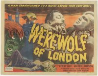 4y0204 WEREWOLF OF LONDON TC R1951 Henry Hull, Hobson & Warner Oland, 1st Universal Wolfman, rare!