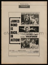 4y0050 GOLDFINGER 12-page pressbook 1964 wonderful images of Sean Connery as James Bond 007!