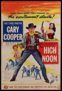 4y0053 HIGH NOON pressbook 1952 Gary Cooper, Grace Kelly, Katy Jurado, Fred Zinnemann directed!