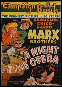 4y0060 NIGHT AT THE OPERA pressbook 1935 Groucho, Chico & Harpo Marx, Hirschfeld art, ultra rare!