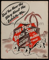 4y0062 PALM BEACH STORY pressbook 1942 Preston Sturges, Colbert, McCrea, Astor, Vallee, ultra rare!