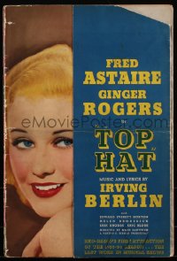 4y0066 TOP HAT pressbook 1935 Fred Astaire & Ginger Rogers, super elaborate, die-cut cover, rare!