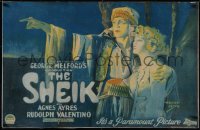 4y0002 SHEIK 1sh 1921 wonderful different Henry Clive art of Rudolph Valentino & Ayres, beyond rare!
