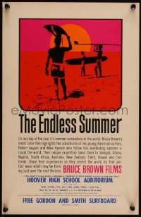 4y0044 ENDLESS SUMMER 11x17 special poster 1965 Bruce Brown, Van Hamersveld art, includes play dates!