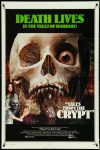 4y1075 TALES FROM THE CRYPT 1sh 1972 Peter Cushing, Joan Collins, E.C. comics, cool skull image!