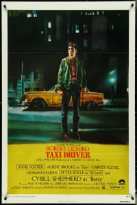 4y1077 TAXI DRIVER 1sh 1976 classic Peellaert art of Robert De Niro, directed by Martin Scorsese!