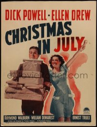 4y0068 CHRISTMAS IN JULY WC 1940 Preston Sturges, Dick Powell & Ellen Drew, different & rare!