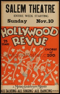 4y0071 HOLLYWOOD REVUE WC 1929 great John Held Jr. art of dancing girls, Best Picture nominee, rare!