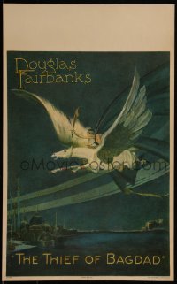 4y0081 THIEF OF BAGDAD WC 1924 Anton Grot art of Douglas Fairbanks flying on pegasus, beyond rare!