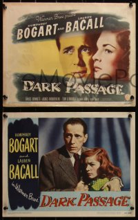 4y0251 DARK PASSAGE 8 LCs 1947 Humphrey Bogart & Lauren Bacall in San Francisco, rare complete set!