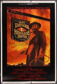 4z0003 HIGH PLAINS DRIFTER 40x60 1973 Lesser art of Clint Eastwood holding gun & whip, very rare!