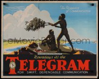 4z0066 TELEGRAM 20x25 Australian advertising poster 1930s Norris art of native smoke signals, rare!