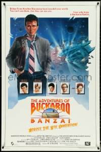 4z0876 ADVENTURES OF BUCKAROO BANZAI 1sh 1984 Peter Weller science fiction thriller, cool art!