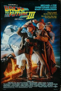 4z0892 BACK TO THE FUTURE III DS 1sh 1990 Michael J. Fox, Chris Lloyd, Drew Struzan art!