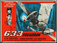 4z0112 633 SQUADRON British quad R1960s cool airplane artwork, Winged Legend of WWII, ultra rare!