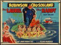 4z0114 ATOLL K British quad 1953 Stan Laurel & Oliver Hardy in Robinson Crusoe Land, ultra rare!