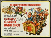 4z0115 BANK SHOT British quad 1974 wacky art of George C. Scott taking the whole bank by Jack Davis!