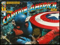 4z0120 CAPTAIN AMERICA British quad 1990 Marvel Comics superhero, close-up & comic art, ultra rare!