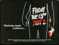 4z0133 FRIDAY THE 13th PART II British quad 1981 slasher horror sequel, body count continues!