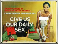 4z0137 GIVE US OUR DAILY SEX British quad 1980 different art of sexy Laura Gemser, ultra rare!
