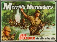 4z0160 MERRILL'S MARAUDERS British quad 1962 Samuel Fuller, Jeff Chandler, true story from WWII!
