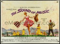 4z0179 SOUND OF MUSIC British quad 1965 classic art of Julie Andrews & top cast by Terpning!