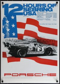 4z0282 12 HOURS OF SEBRING 20x28 German commercial poster 2000s reprint of 1971 poster, Porsche!