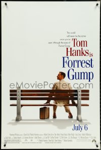 4z0952 FORREST GUMP advance 1sh 1994 Tom Hanks sits on bench, Robert Zemeckis classic!