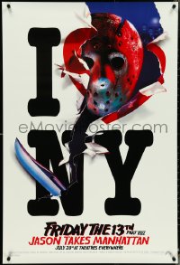 4z0957 FRIDAY THE 13th PART VIII recalled teaser 1sh 1989 Jason Takes Manhattan, I love NY in July!