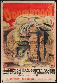 4z0015 DOUAUMONT German 38x55 1931 surreal art of Death's giant hand over WWI bunker, ultra rare!