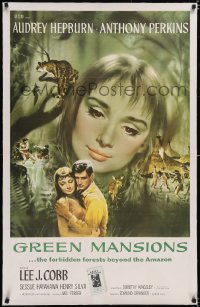 4z0049 GREEN MANSIONS int'l 1sh 1959 art of Audrey Hepburn & Anthony Perkins by Joseph Smith!
