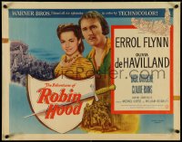 4z0544 ADVENTURES OF ROBIN HOOD style A 1/2sh R1948 Errol Flynn & Olivia De Havilland, ultra rare!