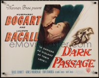 4z0068 DARK PASSAGE style B 1/2sh 1947 c/u of Humphrey Bogart & sexiest Lauren Bacall, ultra rare!