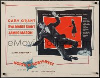 4z0073 NORTH BY NORTHWEST style A 1/2sh 1959 Cary Grant, Eva Marie Saint, Alfred Hitchcock classic!