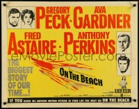 4z0617 ON THE BEACH style A 1/2sh 1959 Gregory Peck, Ava Gardner, Fred Astaire & Anthony Perkins!