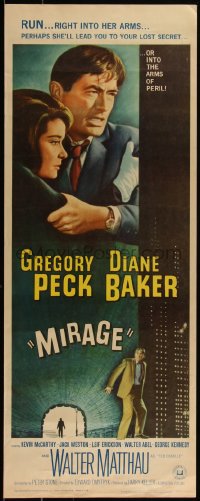 4z0227 MIRAGE insert 1965 is the key to Gregory Peck's secret in his mind, or in Diane Baker's arms