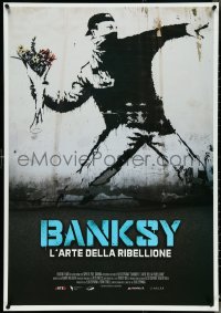 4z0375 BANKSY & THE RISE OF OUTLAW ART Italian 1sh 2020 art of rioter 'throwing' flowers!