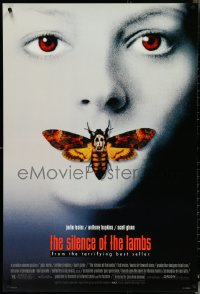4z1088 SILENCE OF THE LAMBS style D DS 1sh 1991 Jodie Foster with moth over mouth by Dawn Baillie!