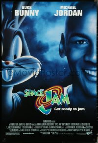4z1092 SPACE JAM DS 1sh 1996 Michael Jordan & Bugs Bunny in outer space!