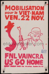 4z0033 FNL VAINCRA US GO HOME 17x27 French protest poster 1960s protesting Americans in Vietnam!