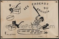 4z0039 LES CADEAUX DU POUVOIR 26x39 French protest poster 1960s dangers of Edgar Faure's reform!