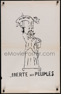 4z0040 LIBERTE DES PEUPLES 19x29 French protest poster 1960s protesting Americans in Palestine!