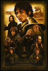 4z0745 LORD OF THE RINGS: THE FELLOWSHIP OF THE RING #15/50 24x36 art print 2017 Adam Rabalais!