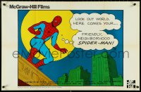 4z0466 SPIDER-MAN 22x34 special poster 1975 McGraw-Hill Films reading motivation, ultra rare!