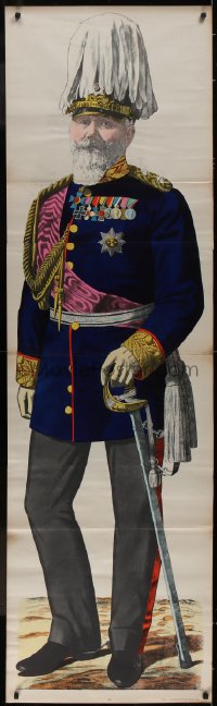 4z0029 WILLIAM II OF WURTTEMBERG 23x76 German poster 1890s art of the German ruler, rare!