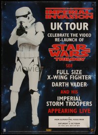 4z0260 STAR WARS TRILOGY 17x24 English video poster 1995 Imperial Invasion, U.K. Tour, different!