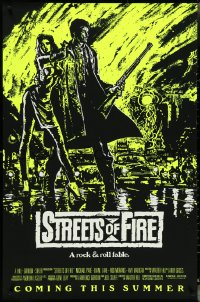 4z1103 STREETS OF FIRE advance 1sh 1984 Walter Hill, Riehm yellow dayglo art, a rock & roll fable!