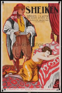 4z0042 SHEIK Swedish 1923 great different art of Rudolph Valentino & Agnes Ayres, ultra rare!