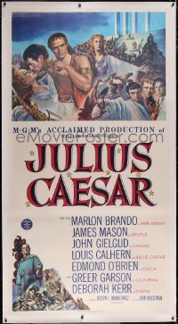 5a0039 JULIUS CAESAR linen 3sh 1953 art of Marlon Brando, James Mason & Greer Garson, Shakespeare